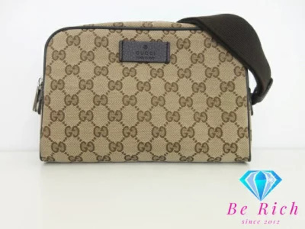 Gucci Waist Bag GG Beige Brown Pouch Clutch Body Belt